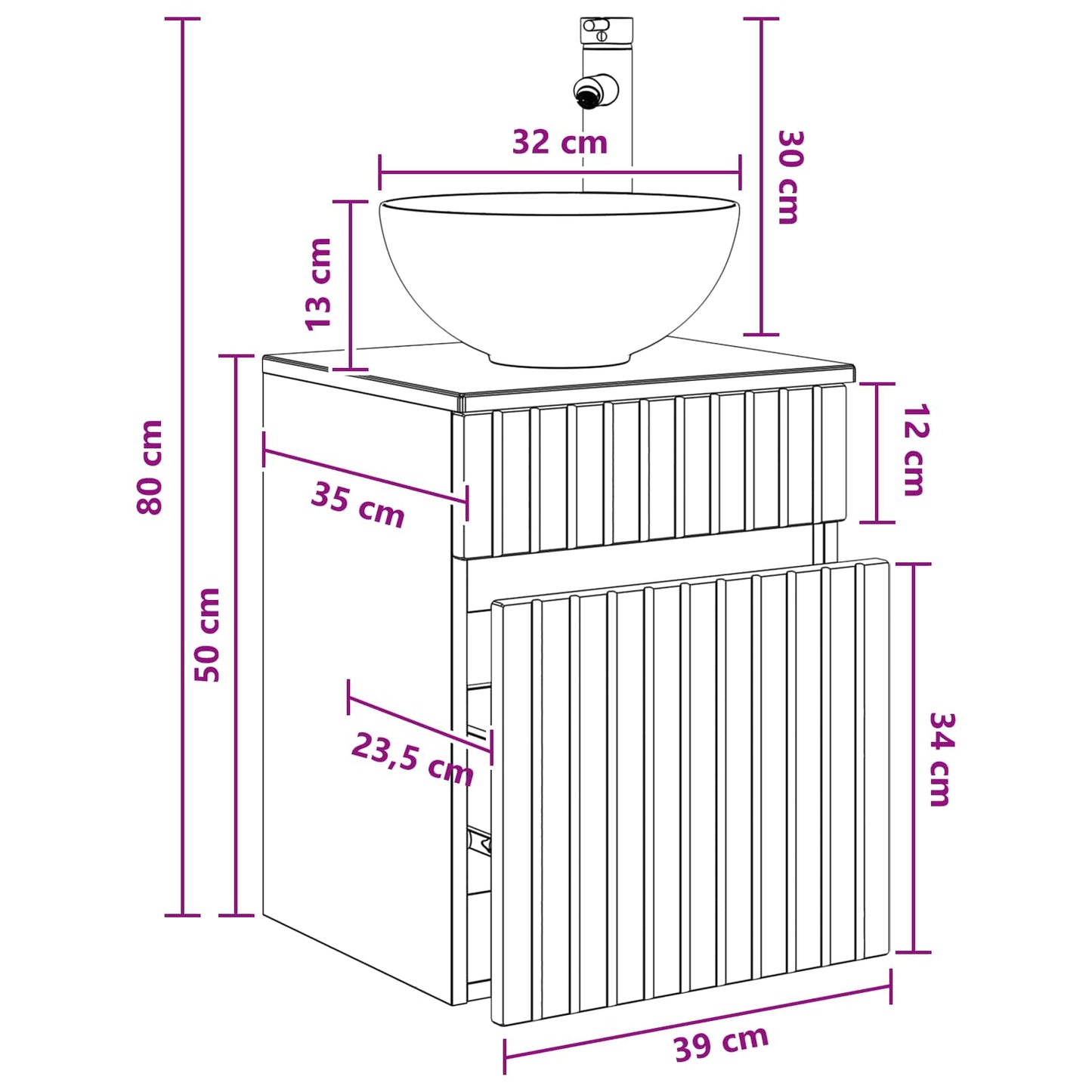 Vegghengt servantkommode Svart 39 x 35 x 63 cm Konstruert tre