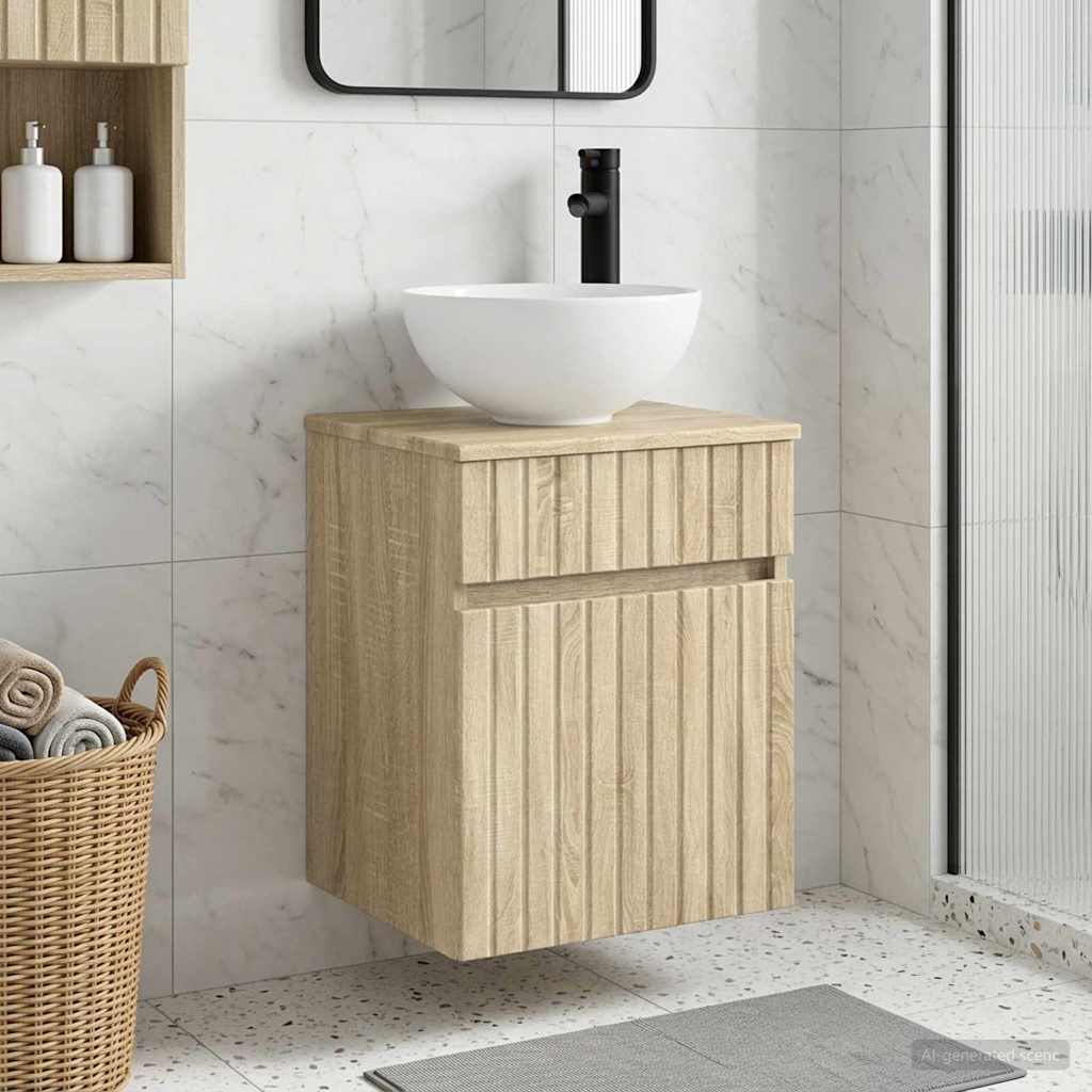 Vegghengt servantkommode Sonoma eik 39 x 41 x 64,5 cm