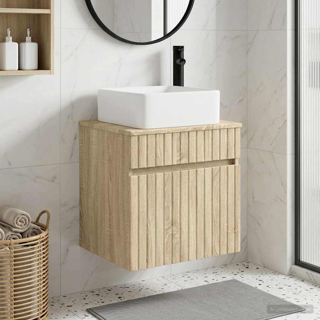 Vegghengt servantkommode Sonoma eik 49 x 41 x 63 cm