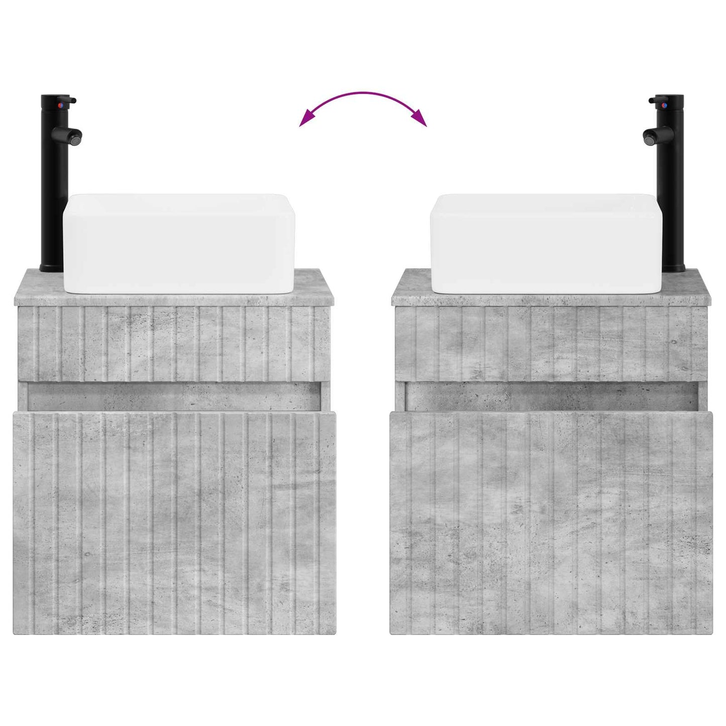 Vegghengt servantkommode Betonggrå 49 x 41 x 63 cm