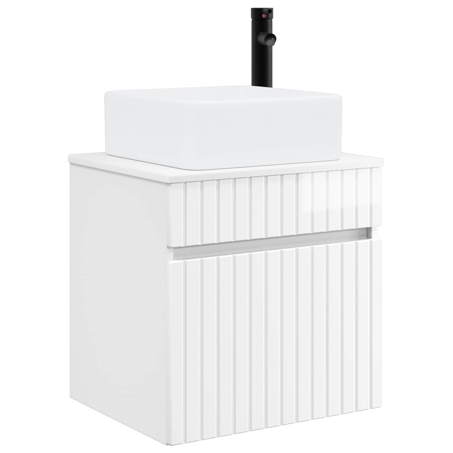 Vegghengt servantkommode Høgglans hvit 49 x 41 x 63 cm