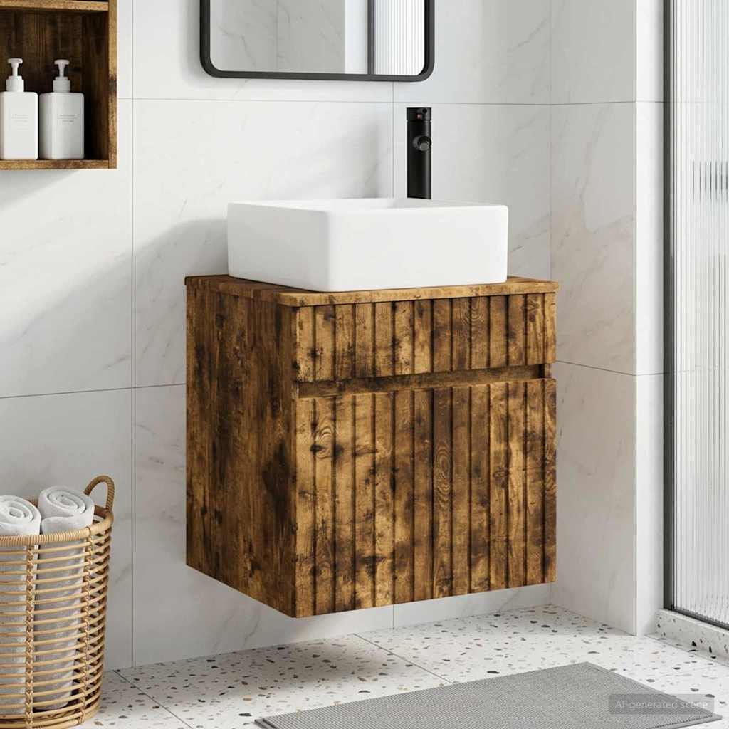 Vegghengt servantkommode Røkt Eik 49 x 41 x 63 cm