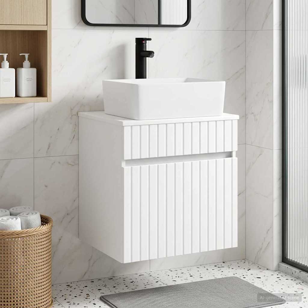 Vegghengt servantkommode Hvit 49 x 41 x 63 cm Konstruert tre