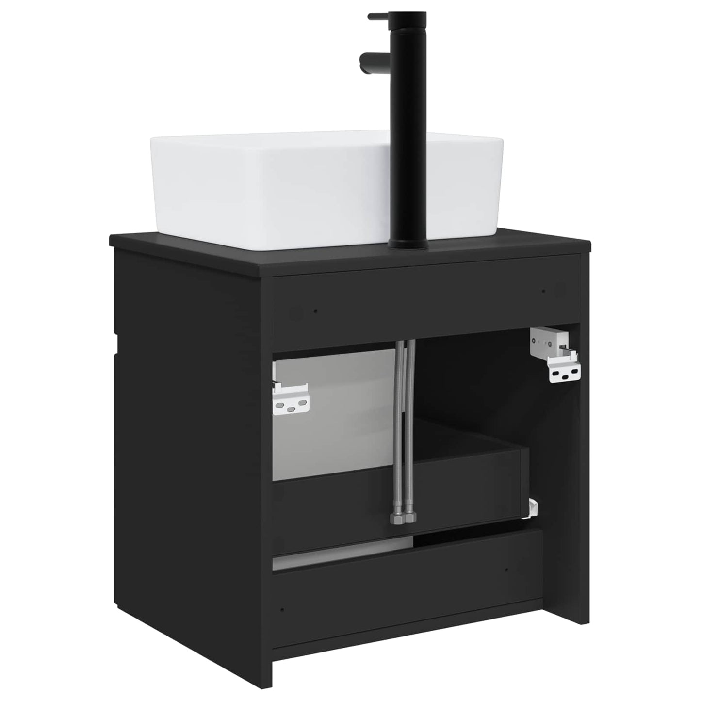 Vegghengt servantkommode Svart 49 x 41 x 63 cm Konstruert tre