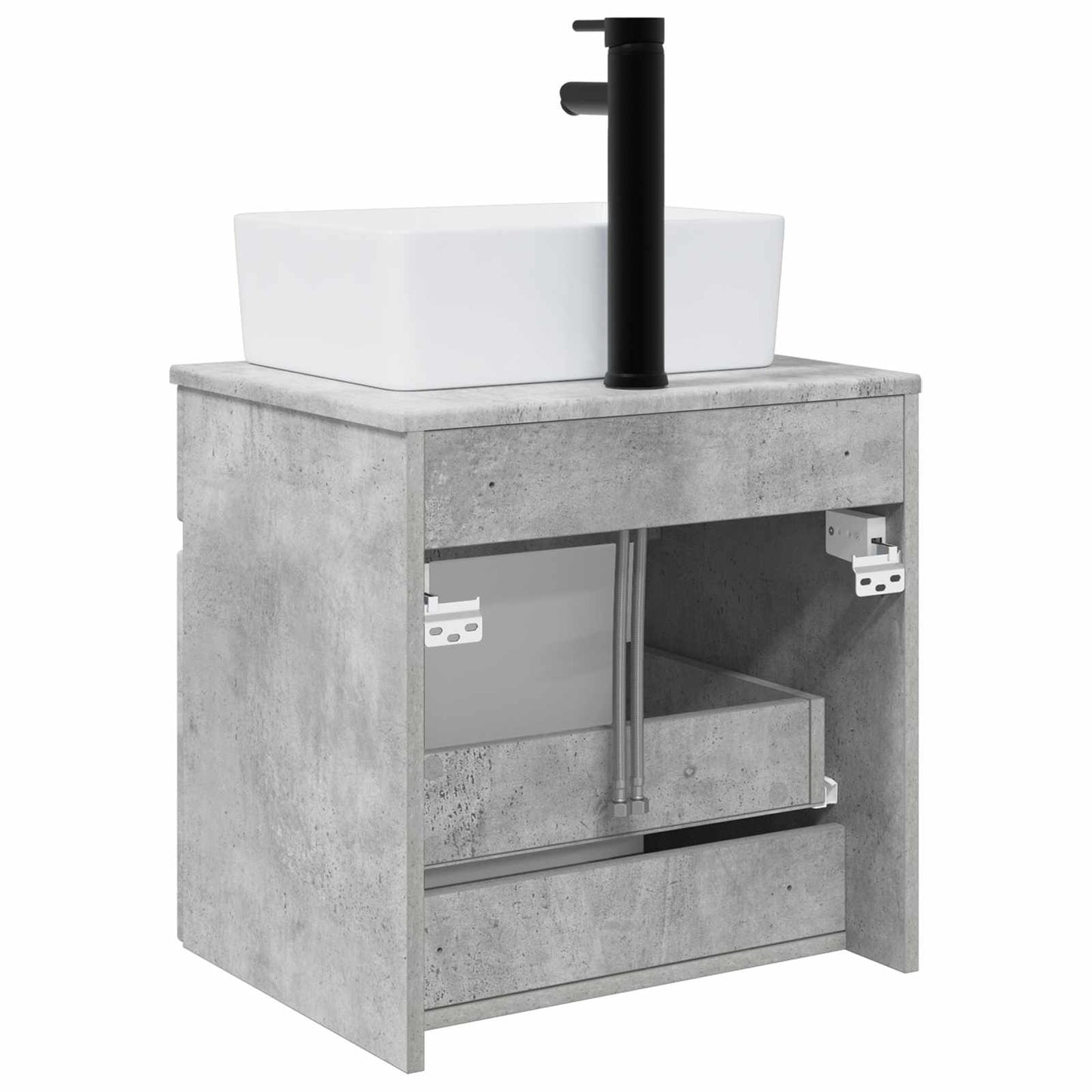 Vegghengt servantkommode Betonggrå 49 x 41 x 63 cm