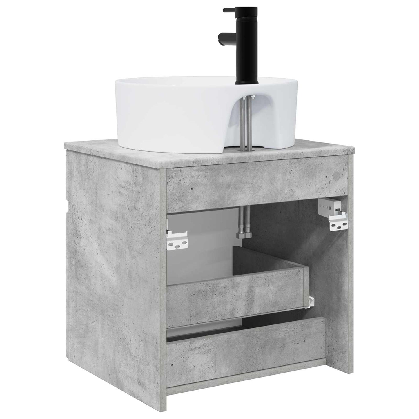 Vegghengt servantkommode Betonggrå 49 x 44,5 x 65 cm