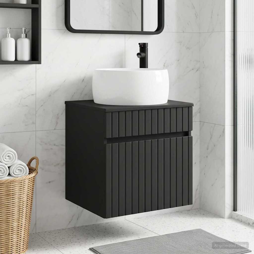 Vegghengt servantkommode Svart 49 x 44,5 x 66 cm Konstruert tre