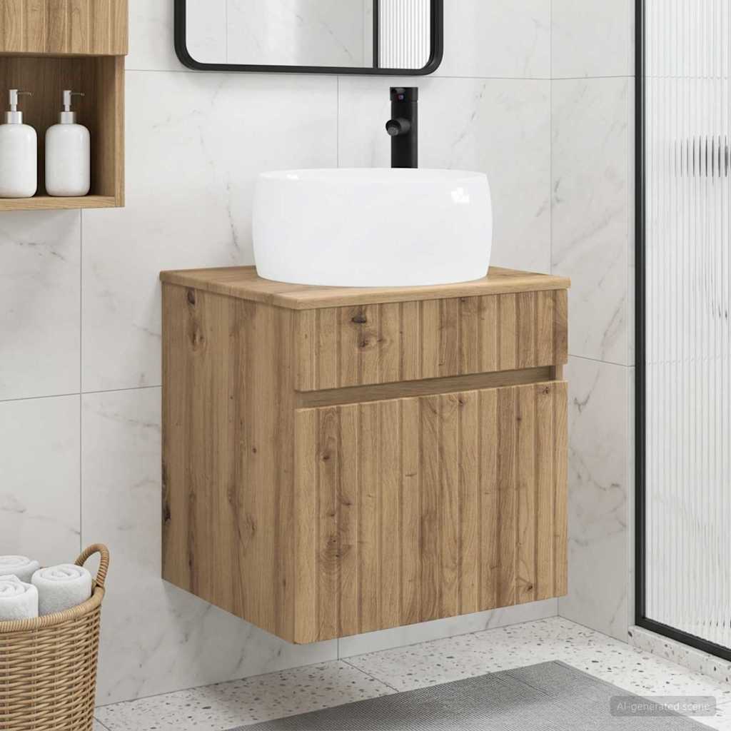 Vegghengt servantkommode Artisan eik 49 x 44,5 x 66 cm