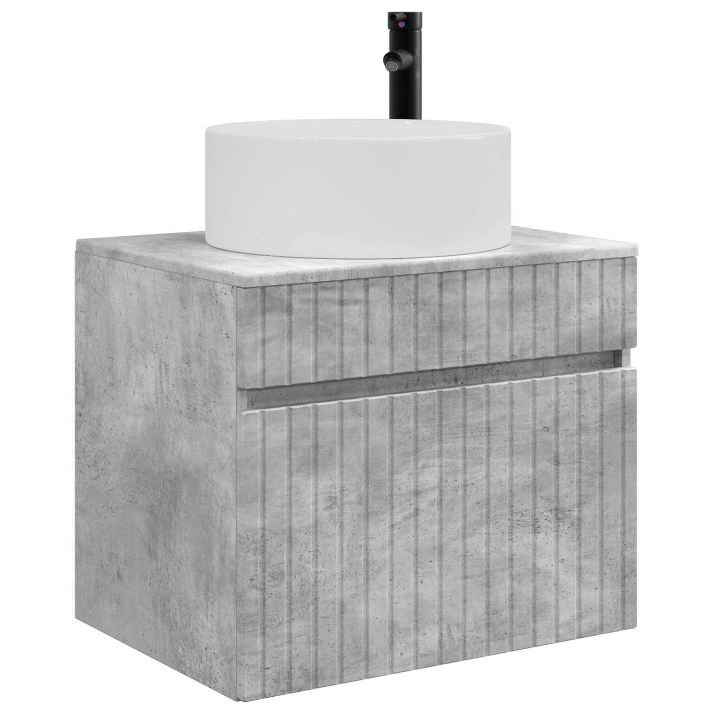 Vegghengt Badskap Betonggrå 59 x 44,5 x 50 cm Konstruert tre