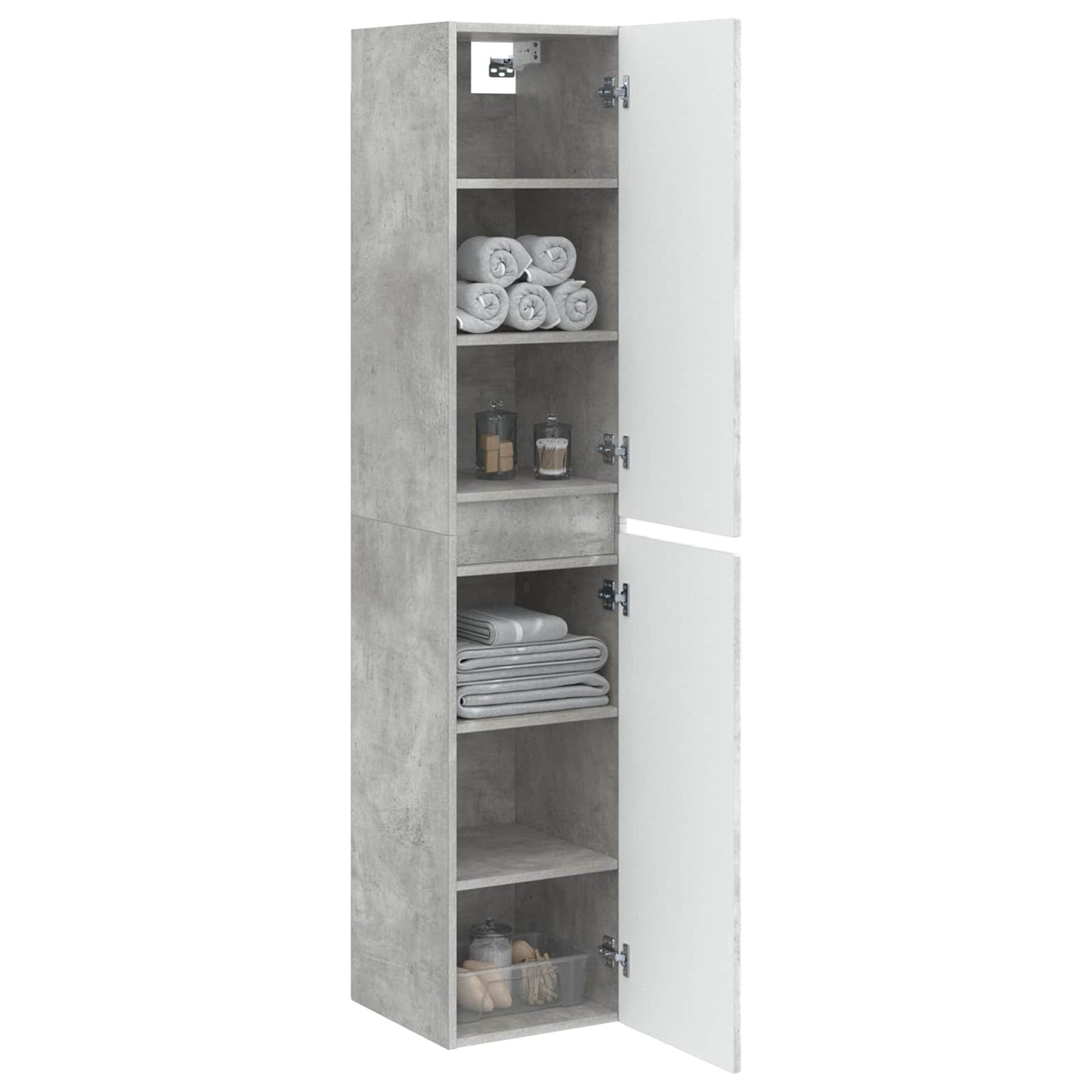 Vegghengt Badskap Betonggrå 33 x 34,5 x 160 cm Konstruert tre