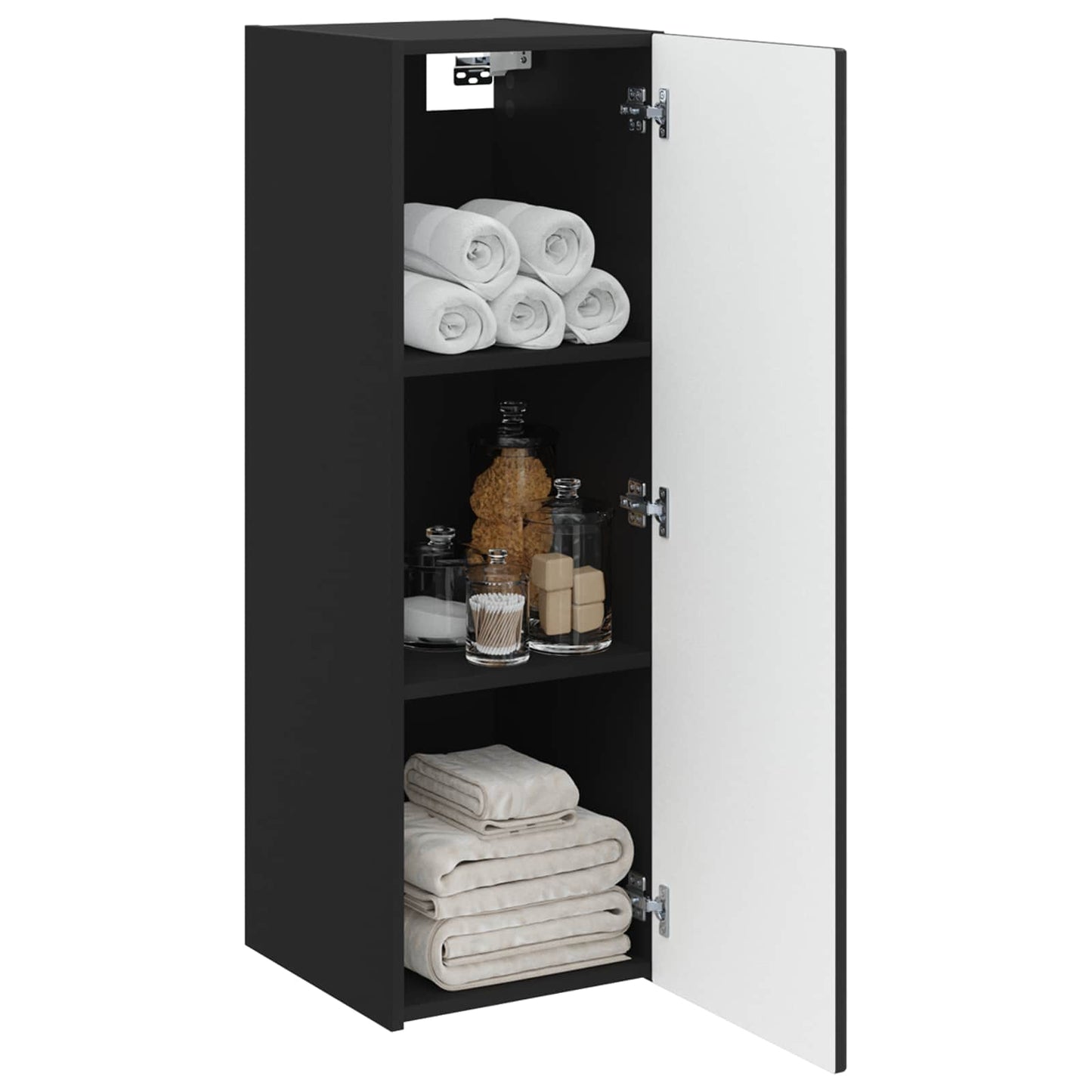 Vegghengt Badskap Svart 33 x 34,5 x 60 cm Konstruert tre