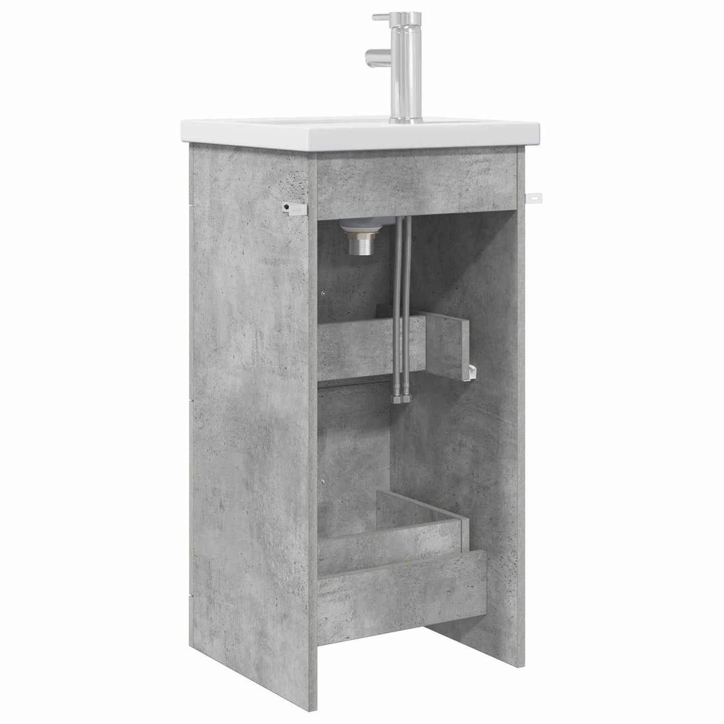 Badmøbel med vask Betonggrå 42 x 40 x 84,5 cm Konstruert tre