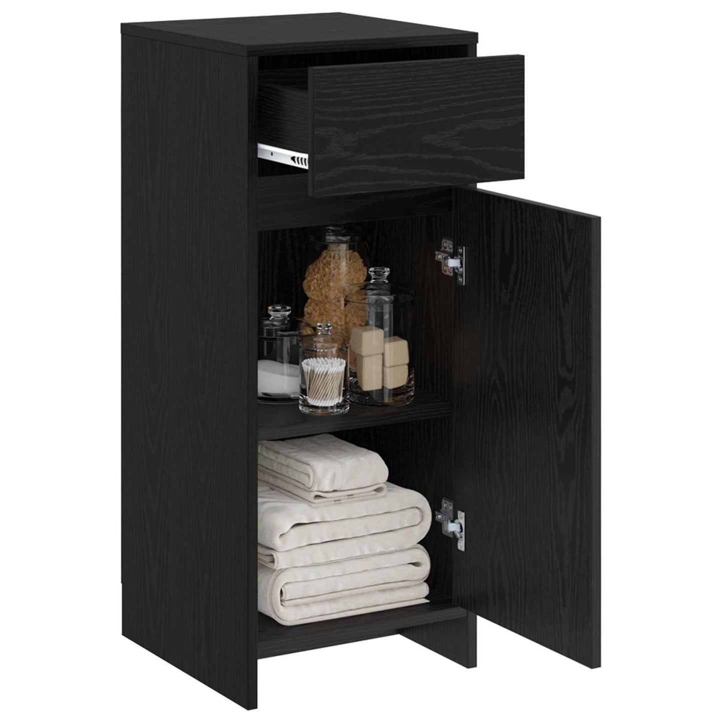 Baderomsskap Svart eik 35 x 36,5 x 85 cm Konstruert tre