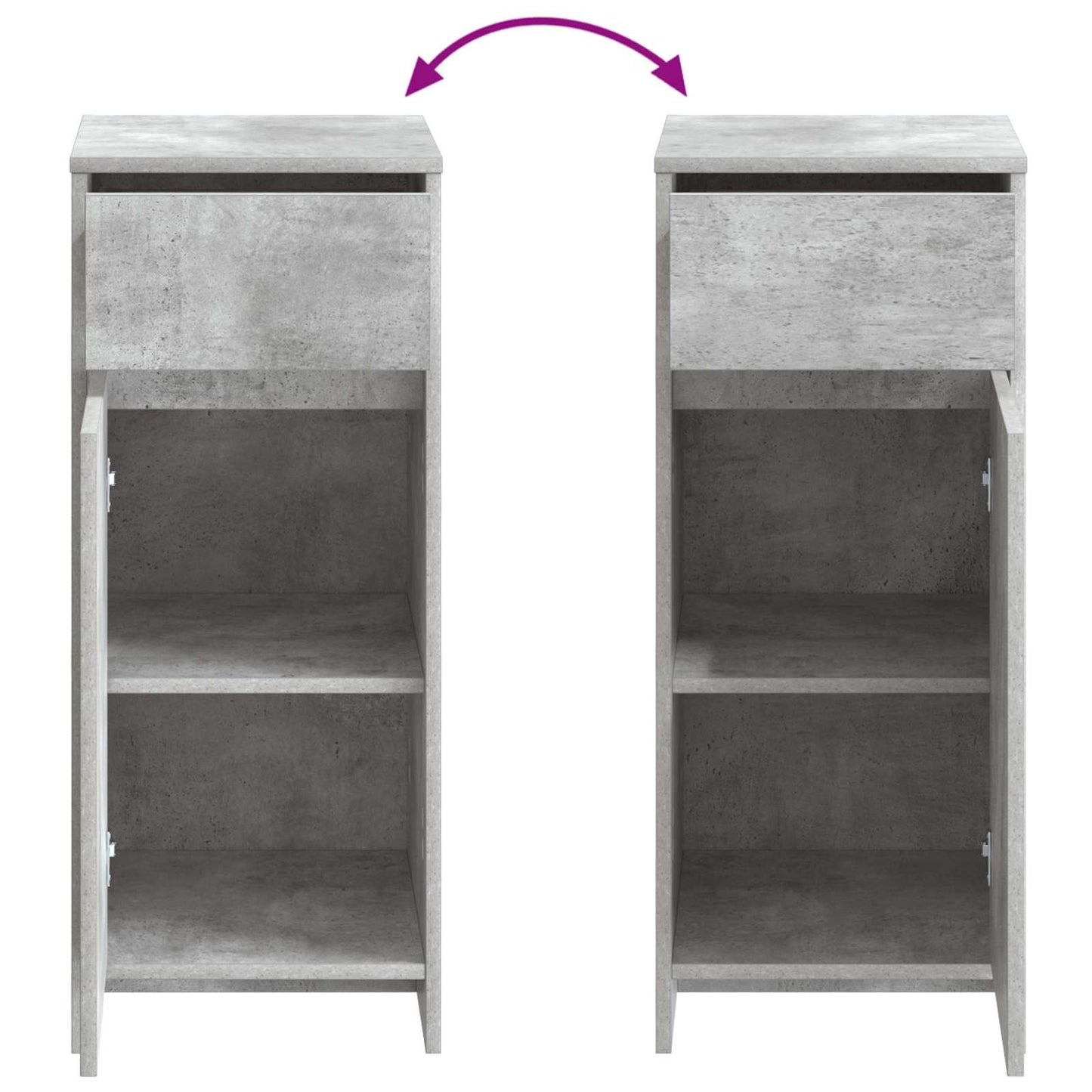 Baderomsskap Betonggrå 35 x 36,5 x 85 cm Konstruert tre