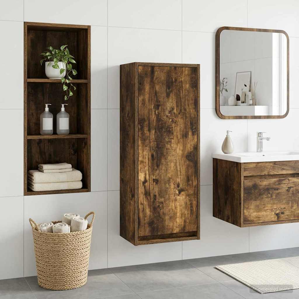 Vegghengt servantkommode Røkt Eik 35 x 20 x 81 cm