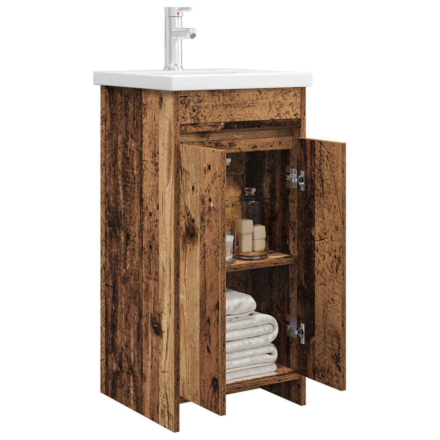 Badmøbel med vask Gammelt tre 42 x 40 x 84,5 cm Konstruert tre