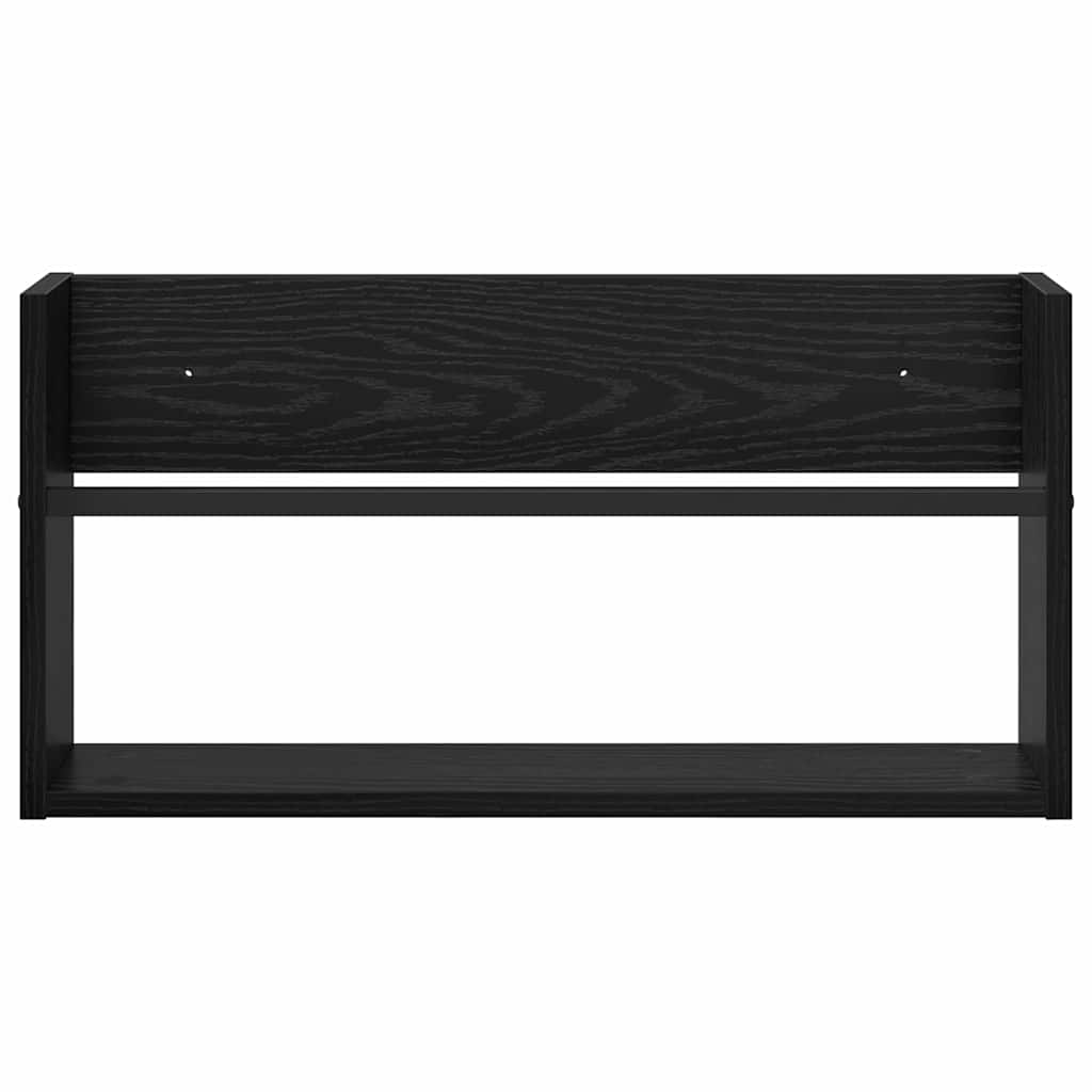 Magasinreol 2 pcs Svart Eik 60 x 12 x 30 cm Konstruert tre