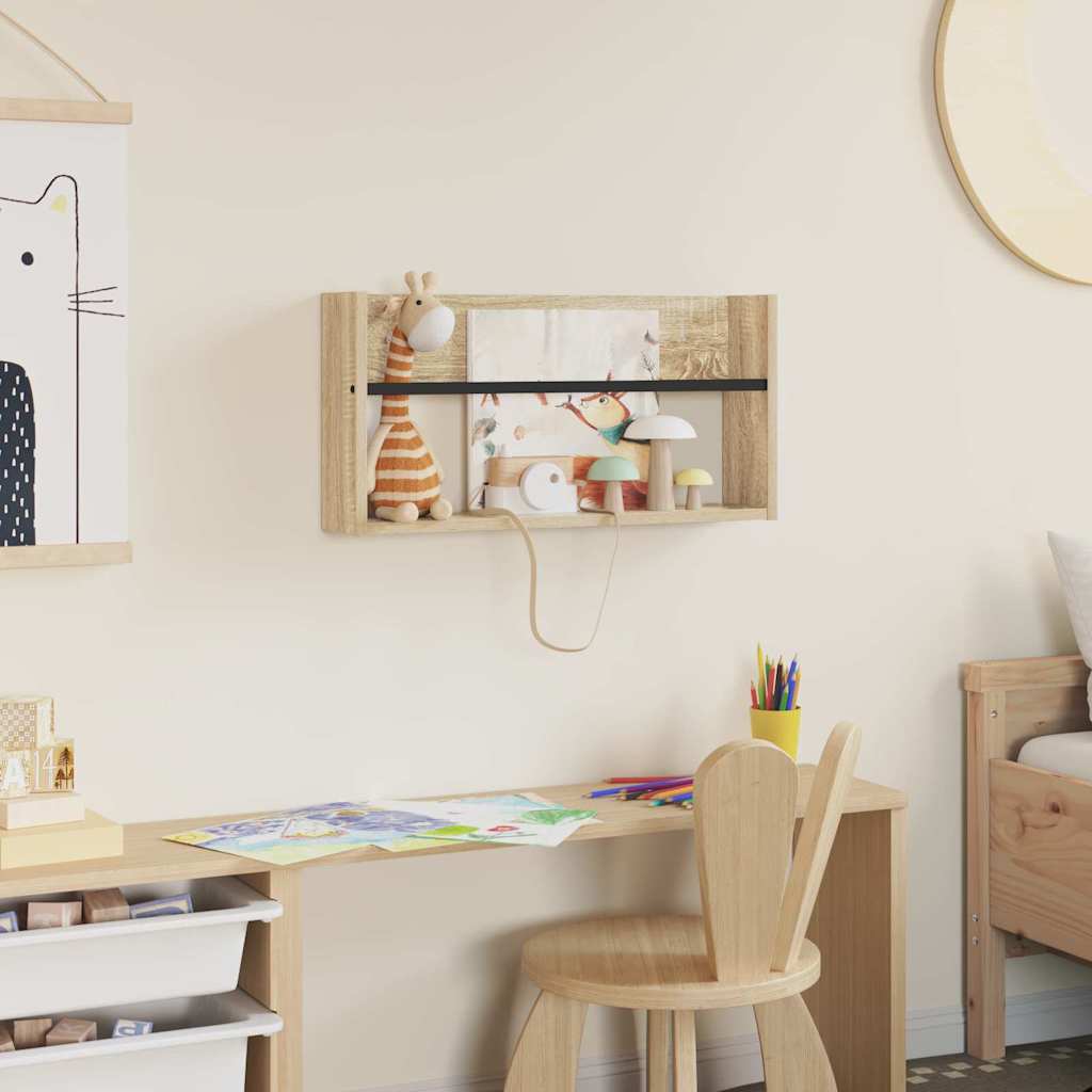 Magasinreol med hylle Sonoma eik 60 x 12 x 30 cm Konstruert tre