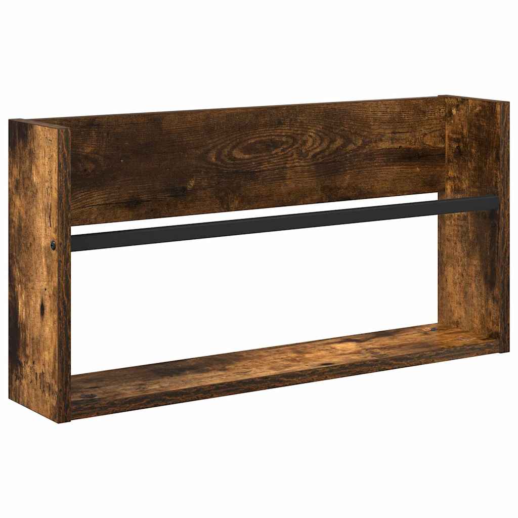 Magasinreol med hylle Røkt eik 60 x 12 x 30 cm Konstruert tre