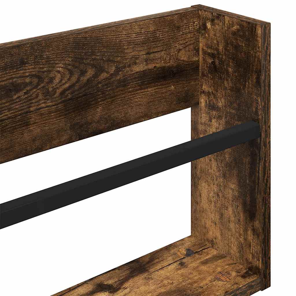 Magasinreol 2 pcs Røkt eik 60 x 12 x 30 cm Konstruert tre