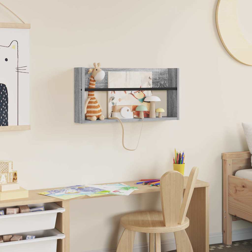 Magasinreol med hylle Grå Sonoma 60 x 12 x 30 cm Konstruert tre
