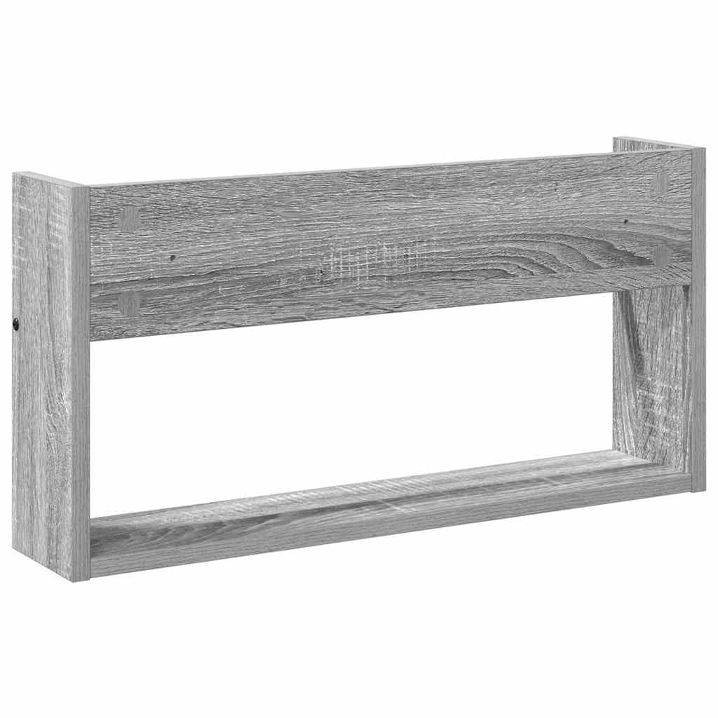 Magasinreol 2 pcs Grå Sonoma 60 x 12 x 30 cm Konstruert tre