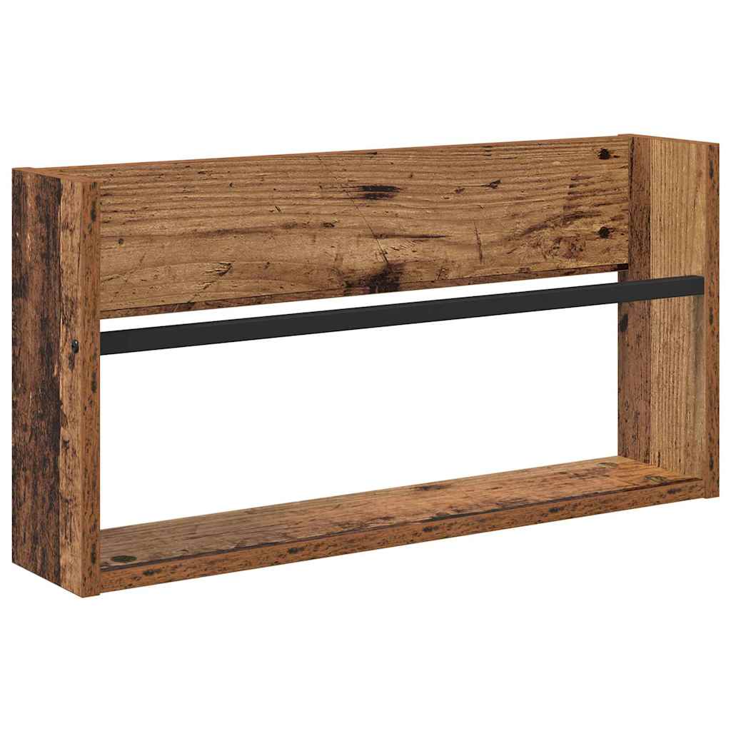 Magasinreol 2 pcs Gammelt tre 60 x 12 x 30 cm Konstruert tre