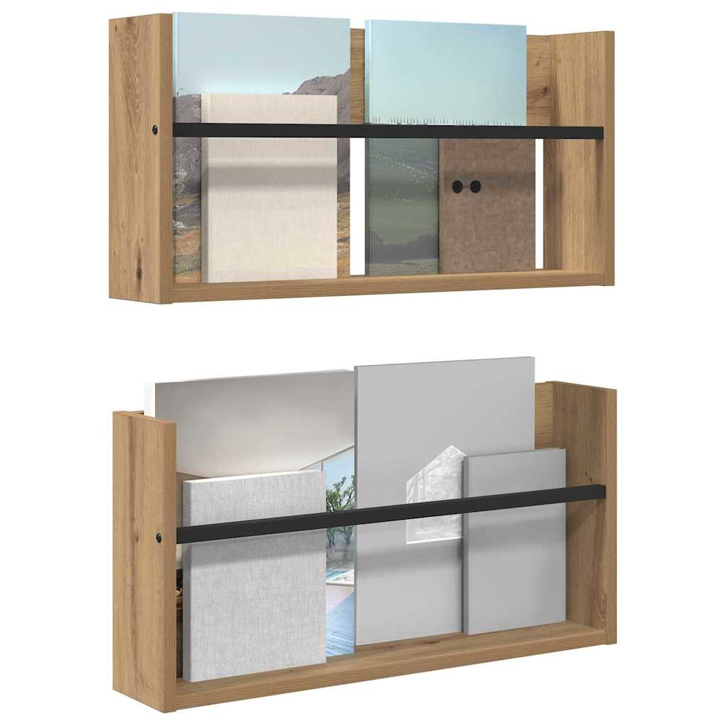 Magasinreol 2 stk. Artisan Eik 60 x 12 x 30 cm Konstruert tre