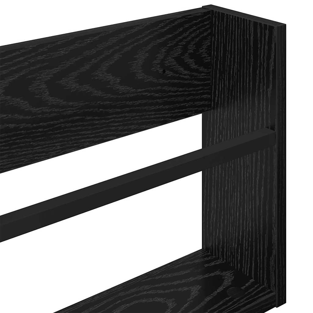 Magasinreol med hylle Svart Eik 80 x 12 x 30 cm Konstruert tre