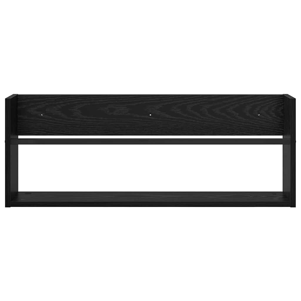 Magasinreol med hylle Svart Eik 80 x 12 x 30 cm Konstruert tre