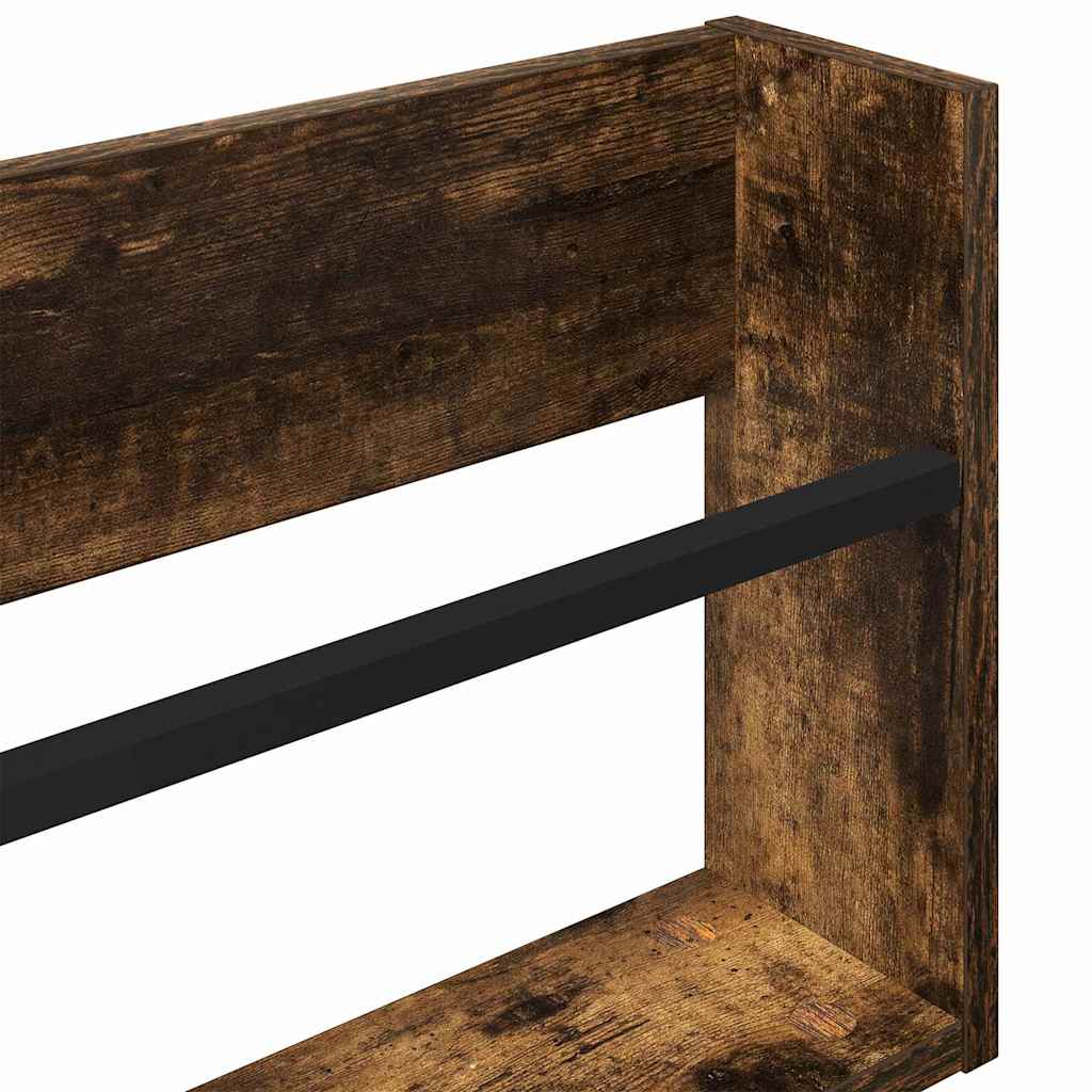 Magasinreol med hylle Røkt eik 80 x 12 x 30 cm Konstruert tre