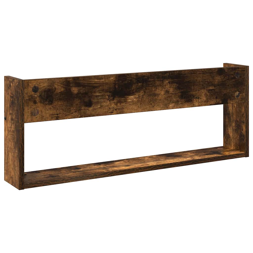 Magasinreol med hylle Røkt eik 80 x 12 x 30 cm Konstruert tre