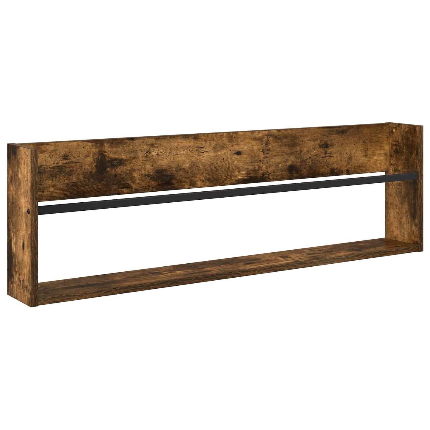 Magasinreol 2 pcs Røkt eik 100 x 12 x 30 cm Konstruert tre