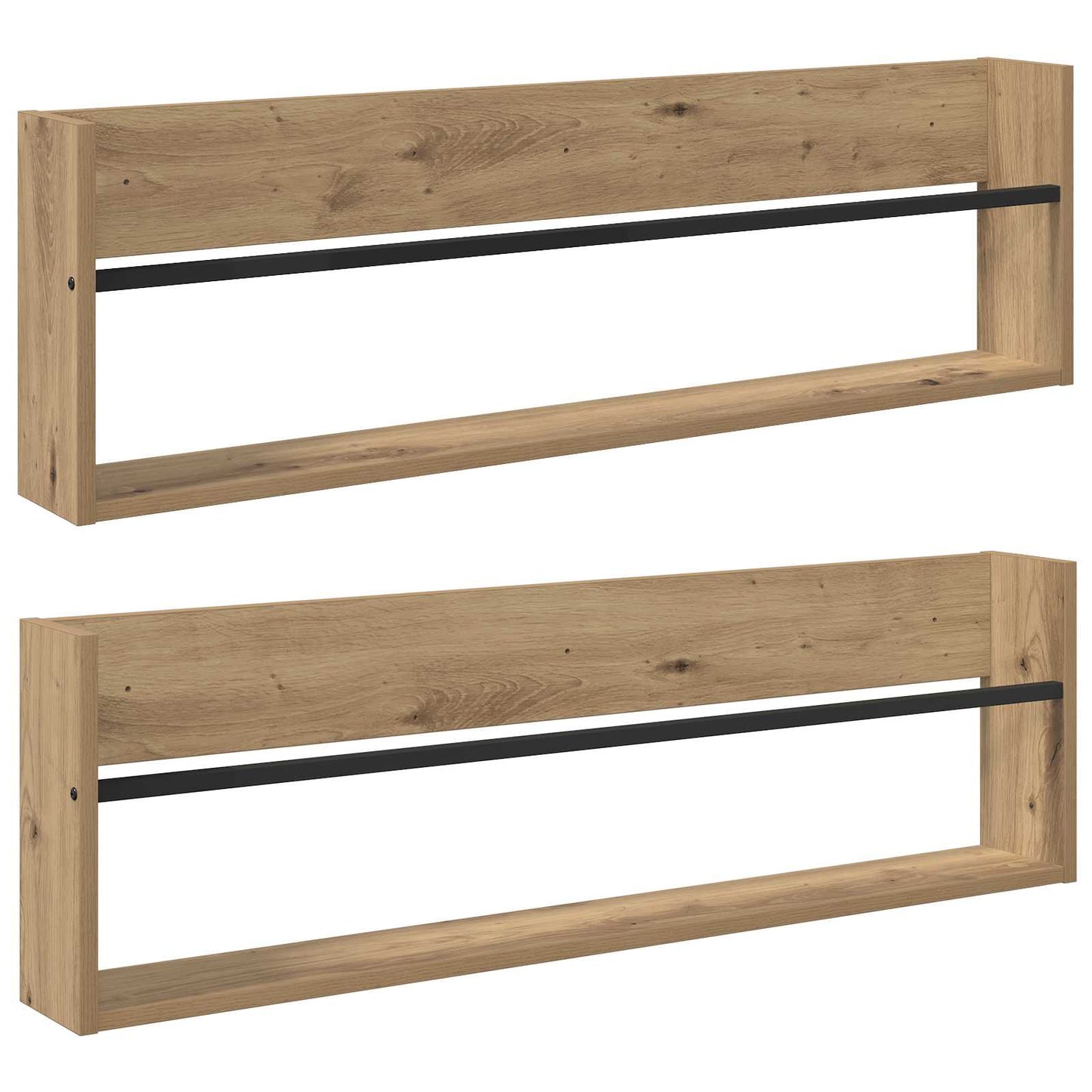 Magasinreol 2 pcs Artisan Eik 100 x 12 x 30 cm Konstruert tre