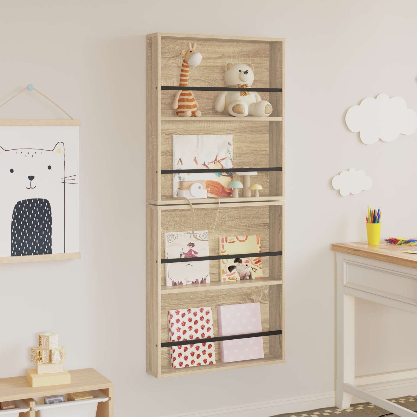 Magasinreol 2 pcs Sonoma eik 60 x 12 x 70 cm Konstruert tre