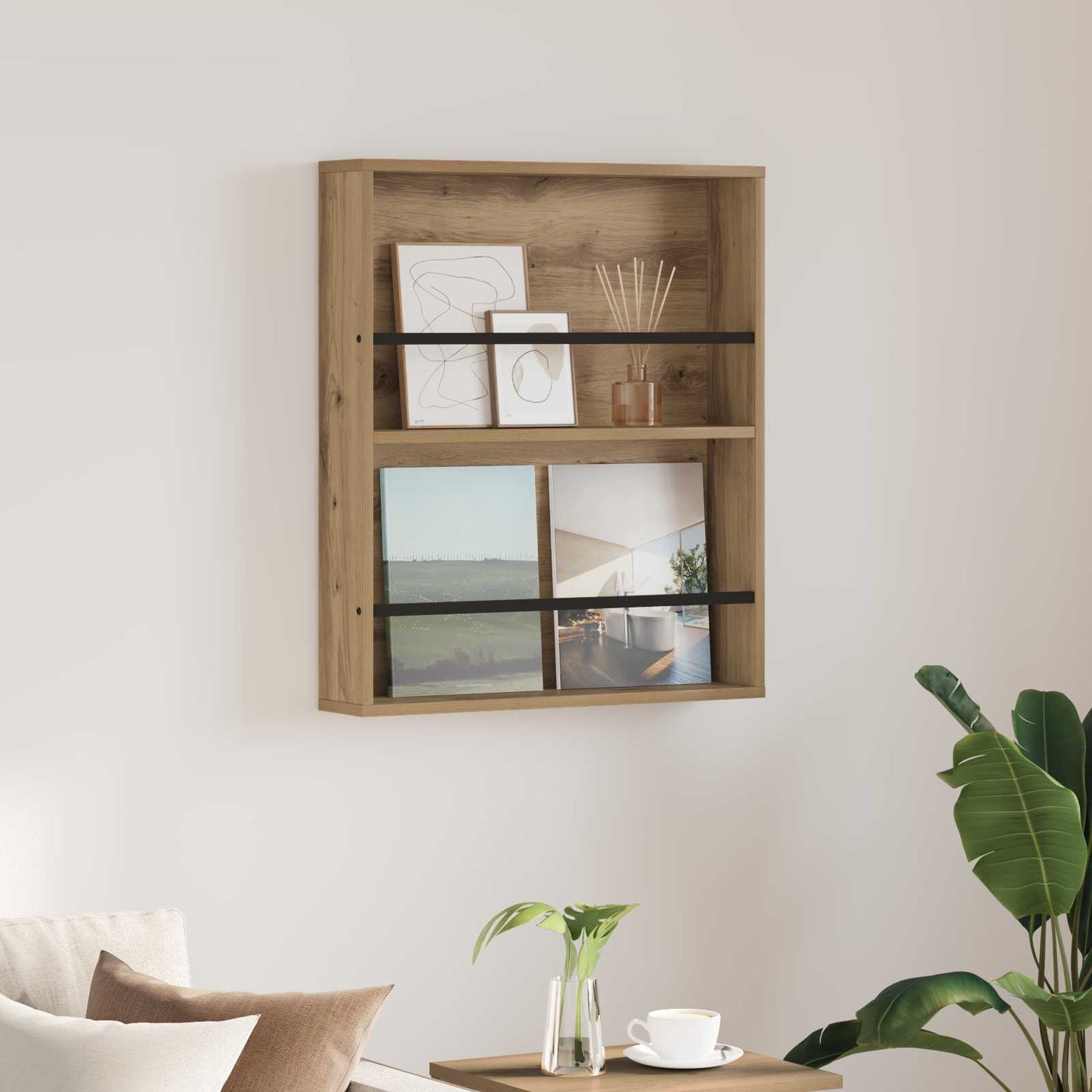 Magasinreol Artisan Eik 60 x 12 x 70 cm Konstruert tre