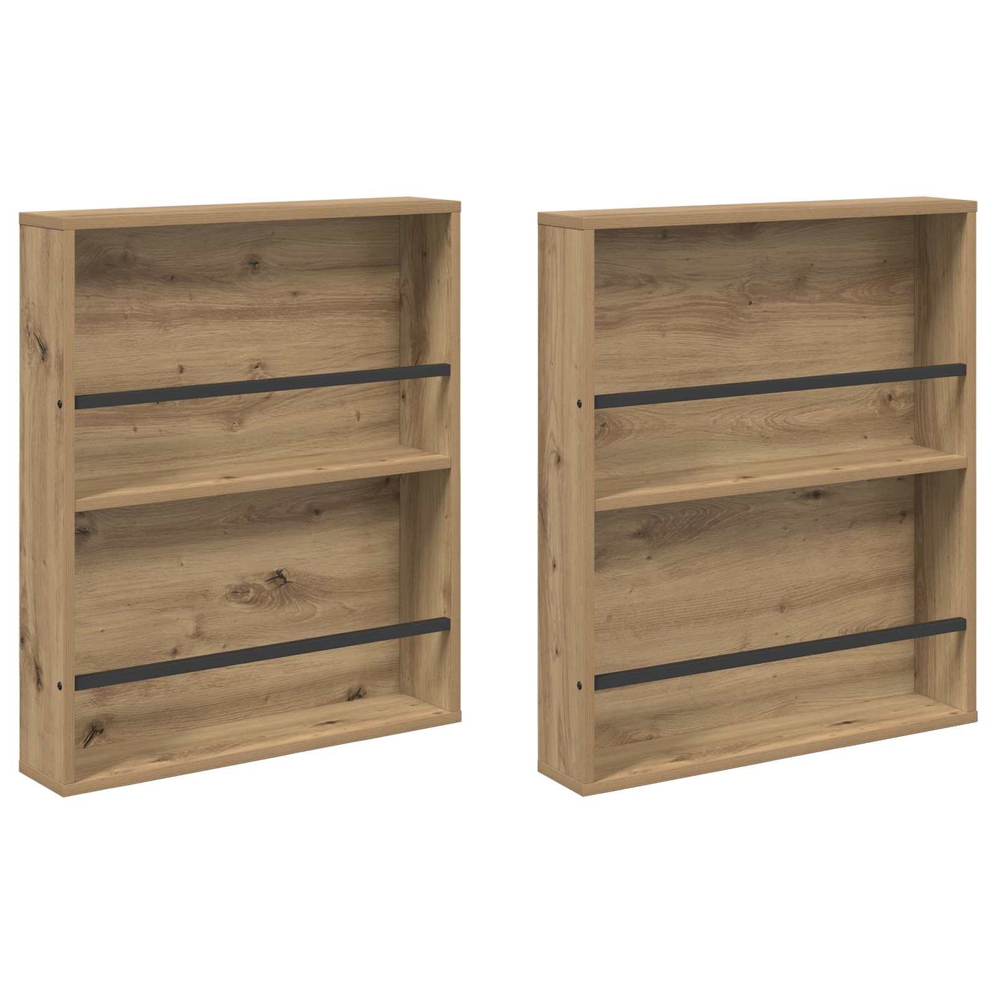 Magasinreol 2 pcs Artisan Eik 60 x 12 x 70 cm Konstruert tre