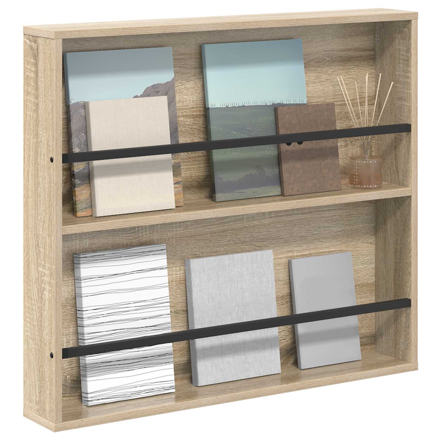 Magasinreol med hylle Sonoma eik 80 x 12 x 70 cm Konstruert tre