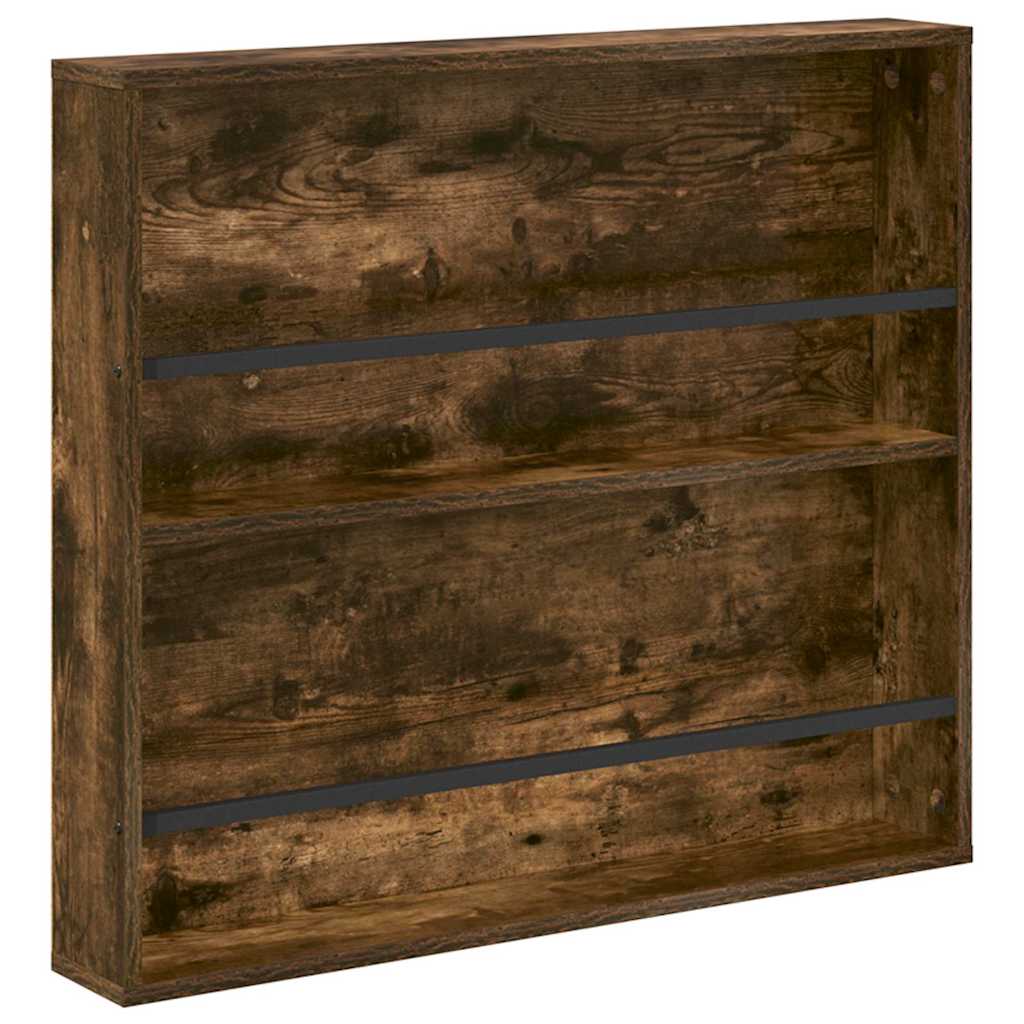 Magasinreol 2 pcs Røkt eik 80 x 12 x 70 cm Konstruert tre