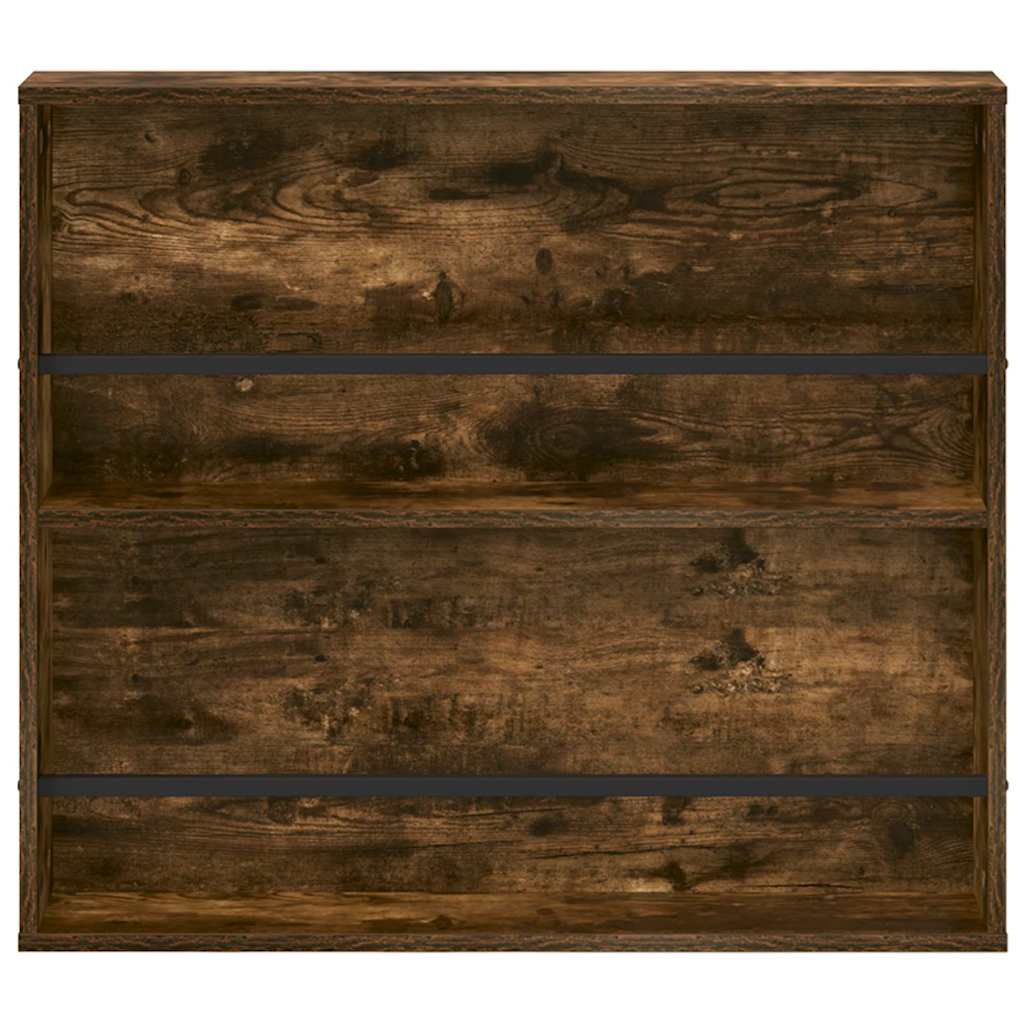 Magasinreol 2 pcs Røkt eik 80 x 12 x 70 cm Konstruert tre