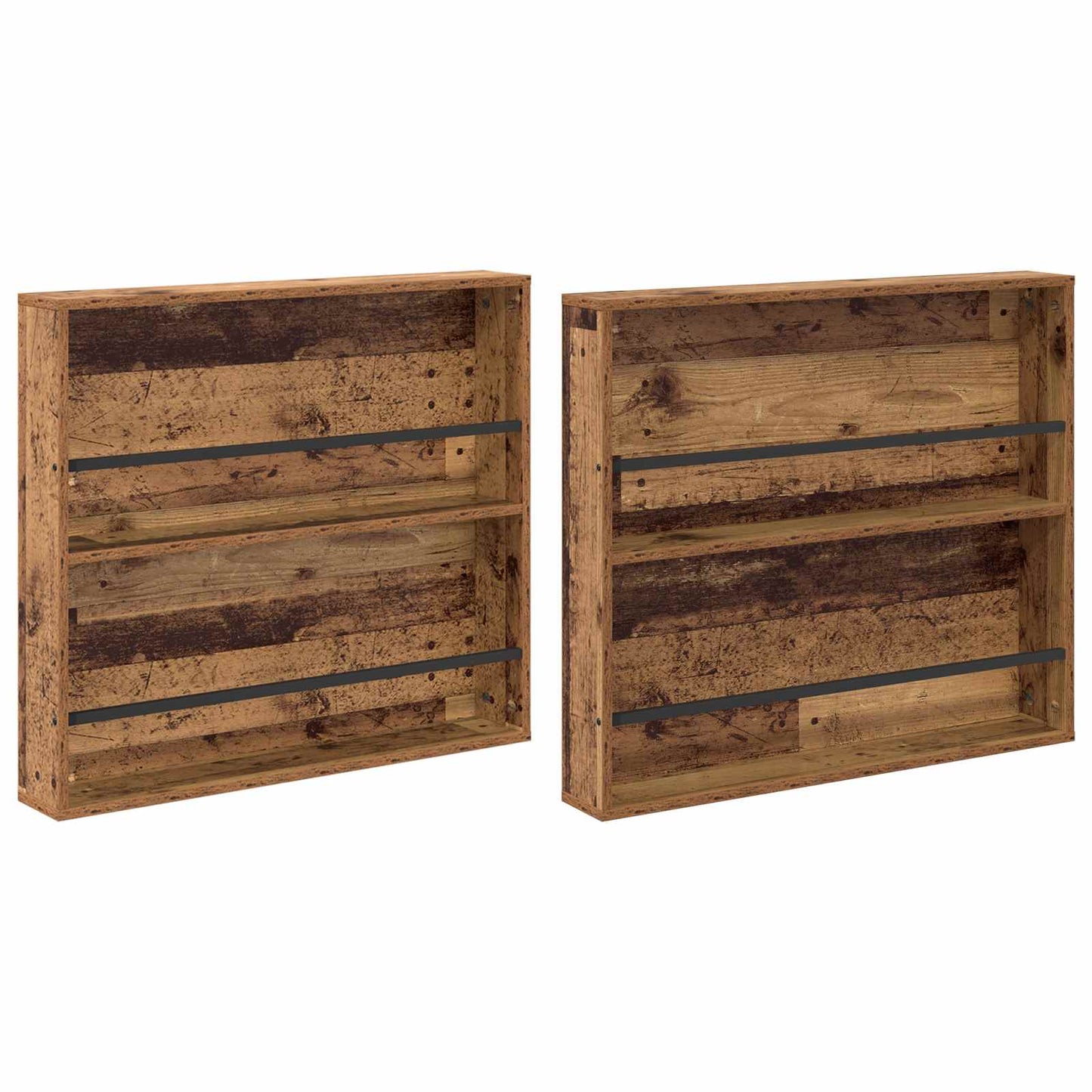 Magasinreol 2 pcs Gammelt tre 80 x 12 x 70 cm Konstruert tre
