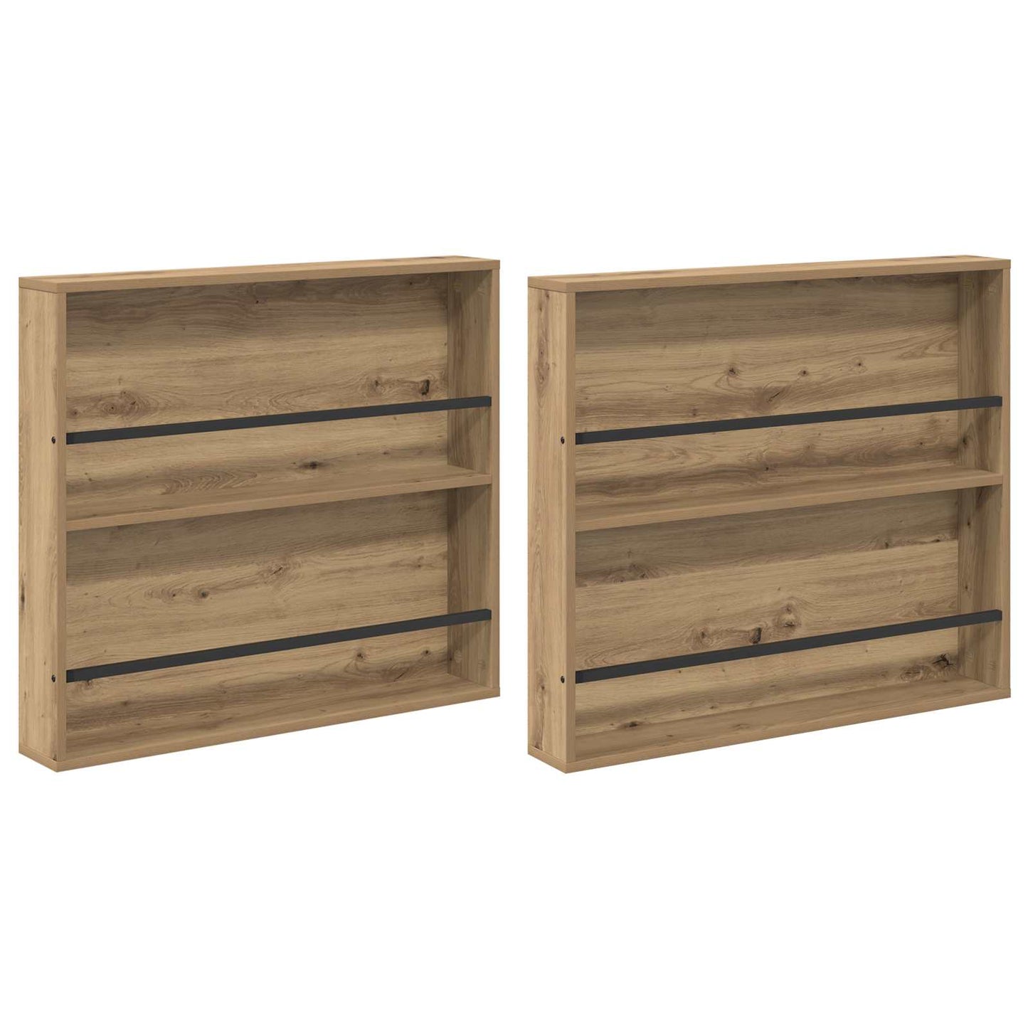 Magasinreol 2 pcs Artisan Eik 80 x 12 x 70 cm Konstruert tre