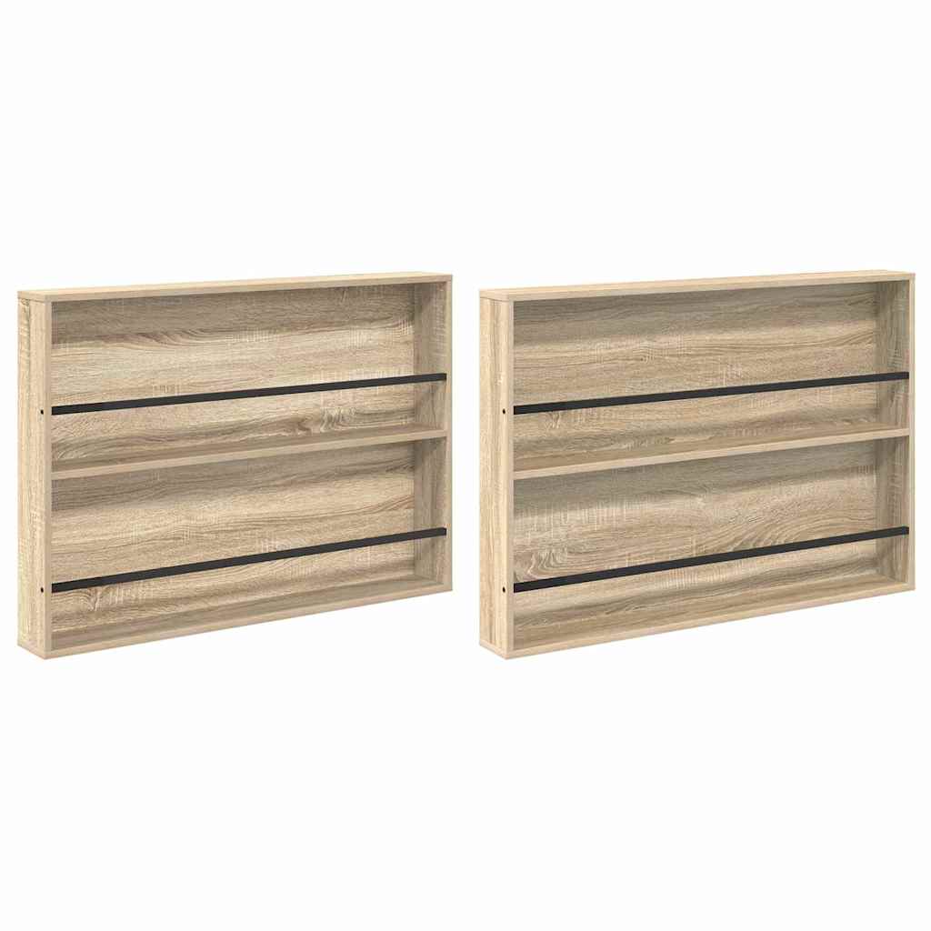 Magasinreol 2 pcs Sonoma eik 100 x 12 x 70 cm Konstruert tre
