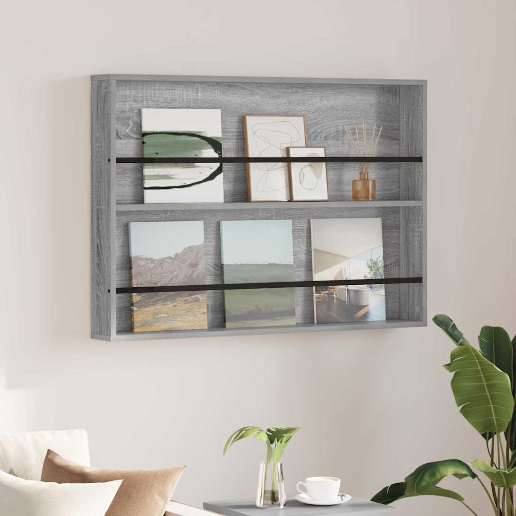 Magasinreol Grå Sonoma 100 x 12 x 70 cm Konstruert tre
