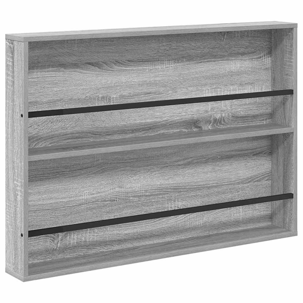 Magasinreol 2 pcs Grå Sonoma 100 x 12 x 70 cm Konstruert tre