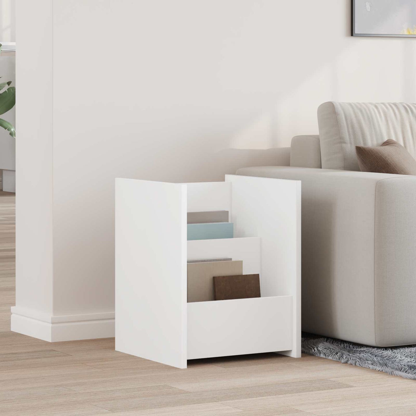 Magasinreol med hylle Hvit 35 x 35 x 45 cm Konstruert tre