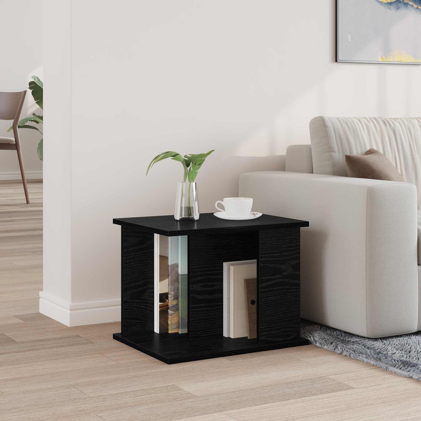Magasinreol med hylle Svart Eik 35 x 35 x 45 cm Konstruert tre