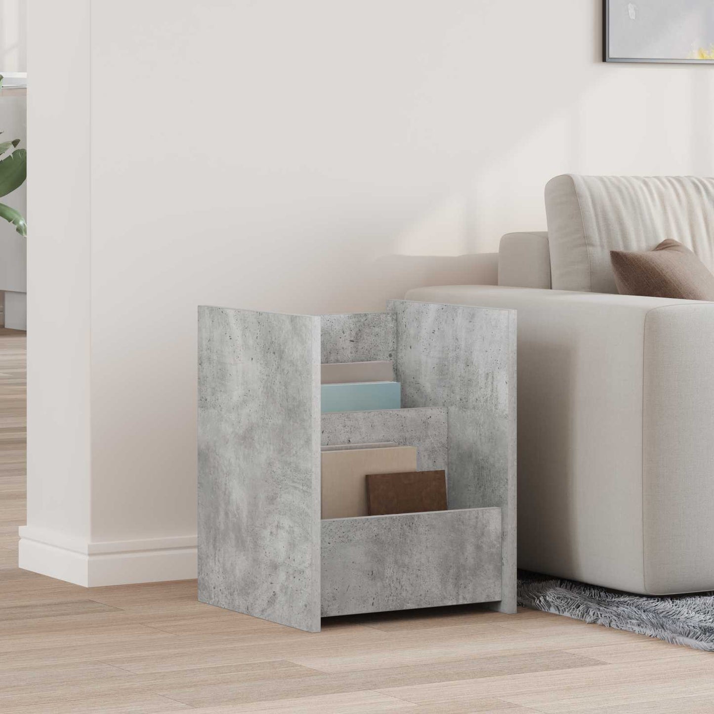 Magasinreol med hylle Betonggrå 35 x 35 x 45 cm Konstruert tre