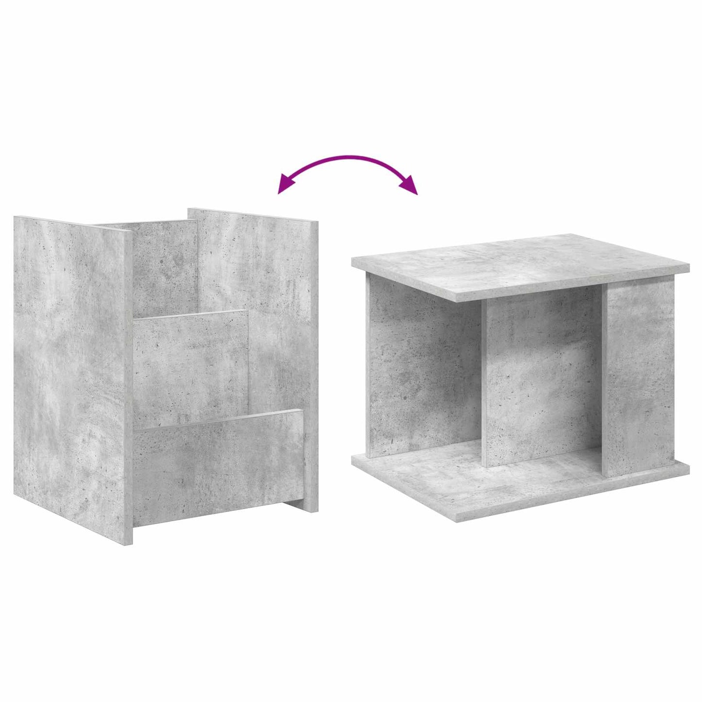 Magasinreol med hylle Betonggrå 35 x 35 x 45 cm Konstruert tre