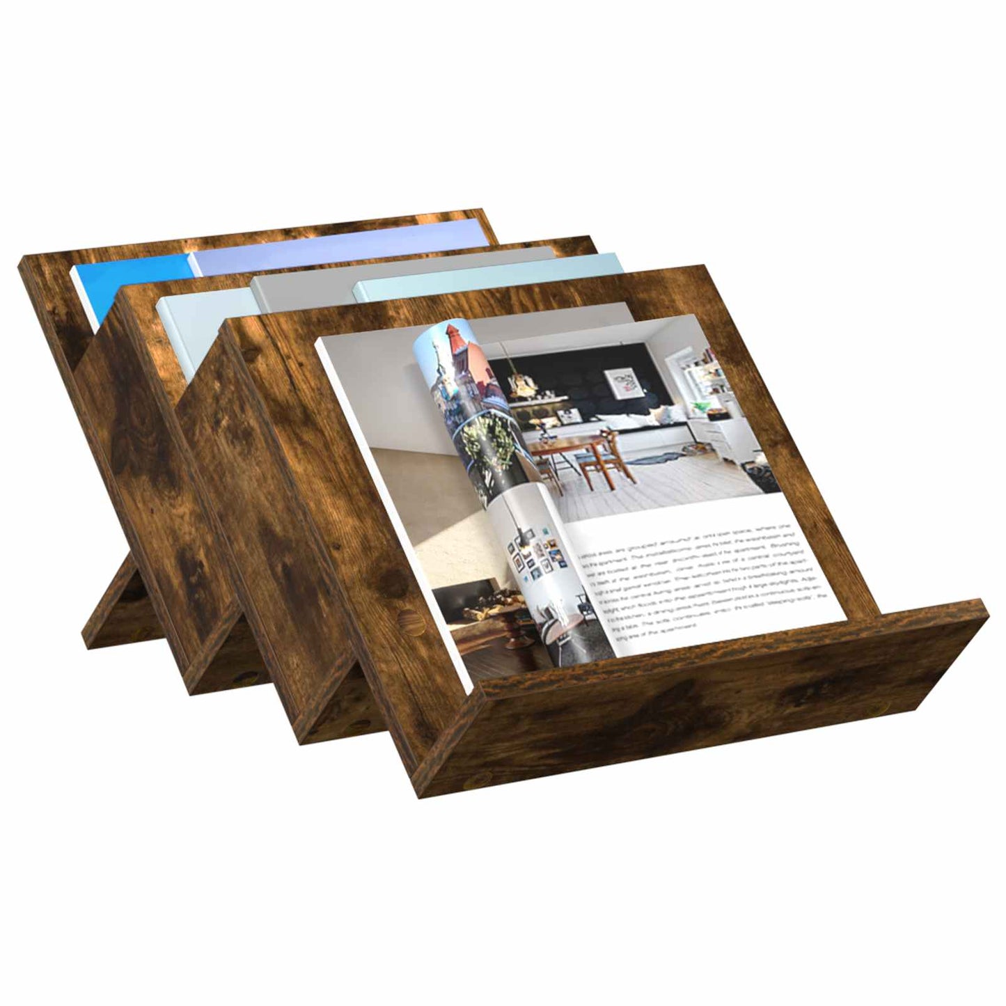 Magasinreol med hylle Røkt eik 53 x 40 x 28,5 cm Konstruert tre